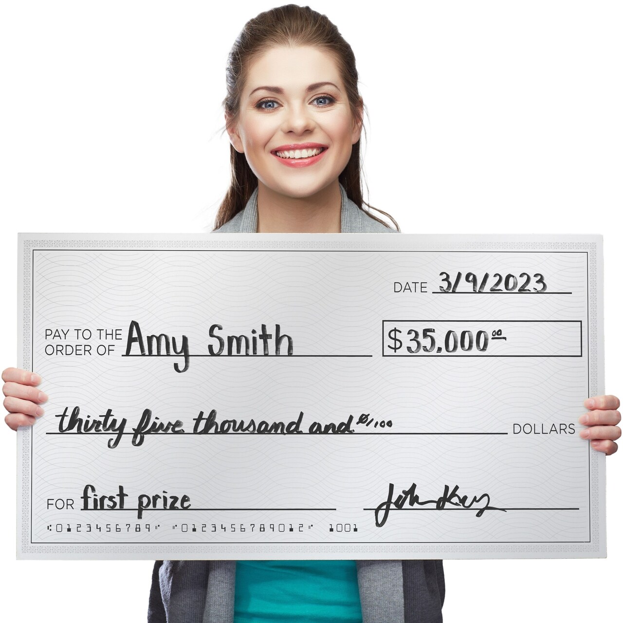 Reusable Big Check for Presentation, Large Oversized Dry Erase Plaque for  Endowment, Donations, Gag Gifts, Raffle, Fundraisers (30 x 16 In)